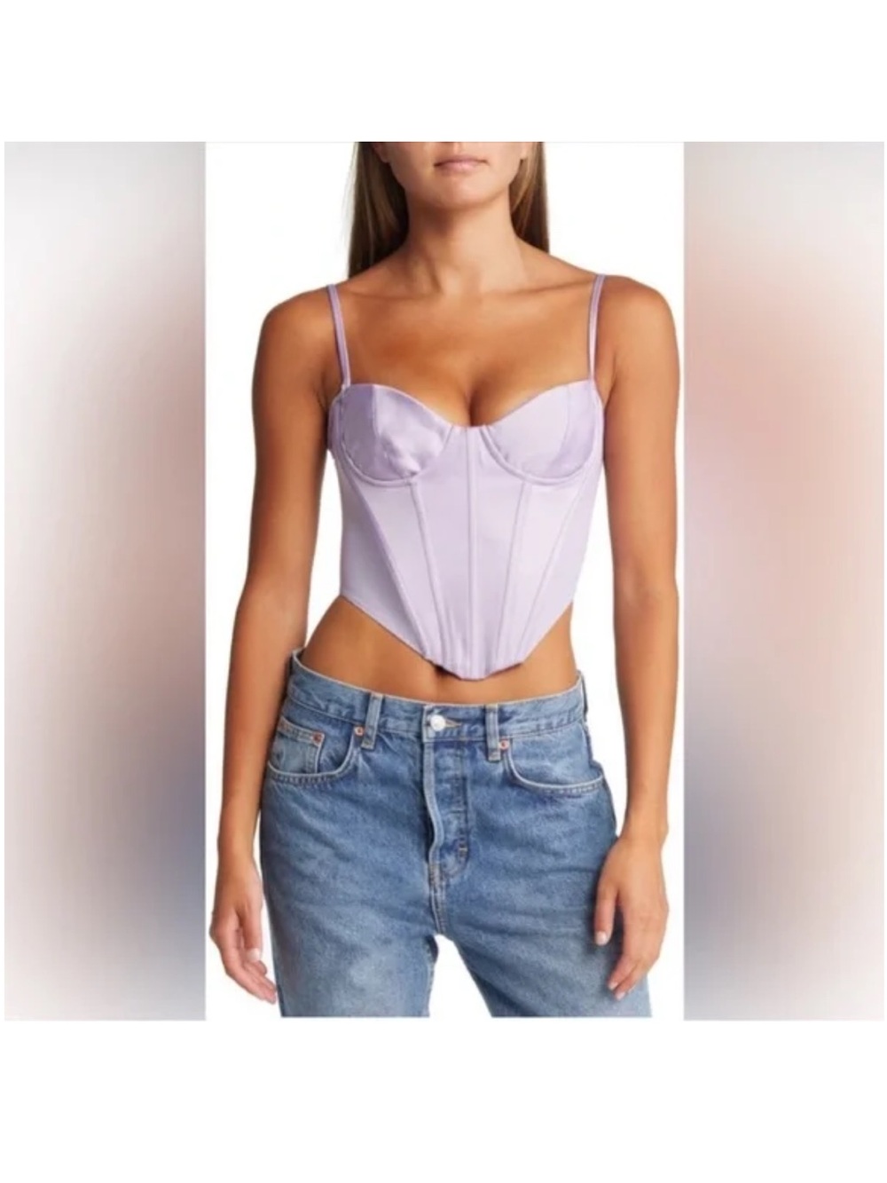 House of CB Lilac Satin Corset Top